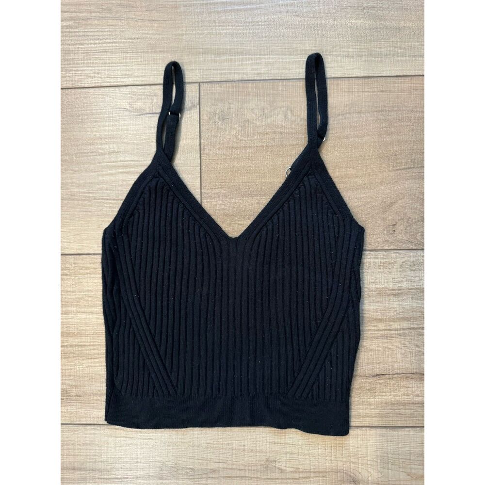 Abercrombie & Fitch Black‎ Women's Small Ribbed Tank Top Cottage Heritage Crop S